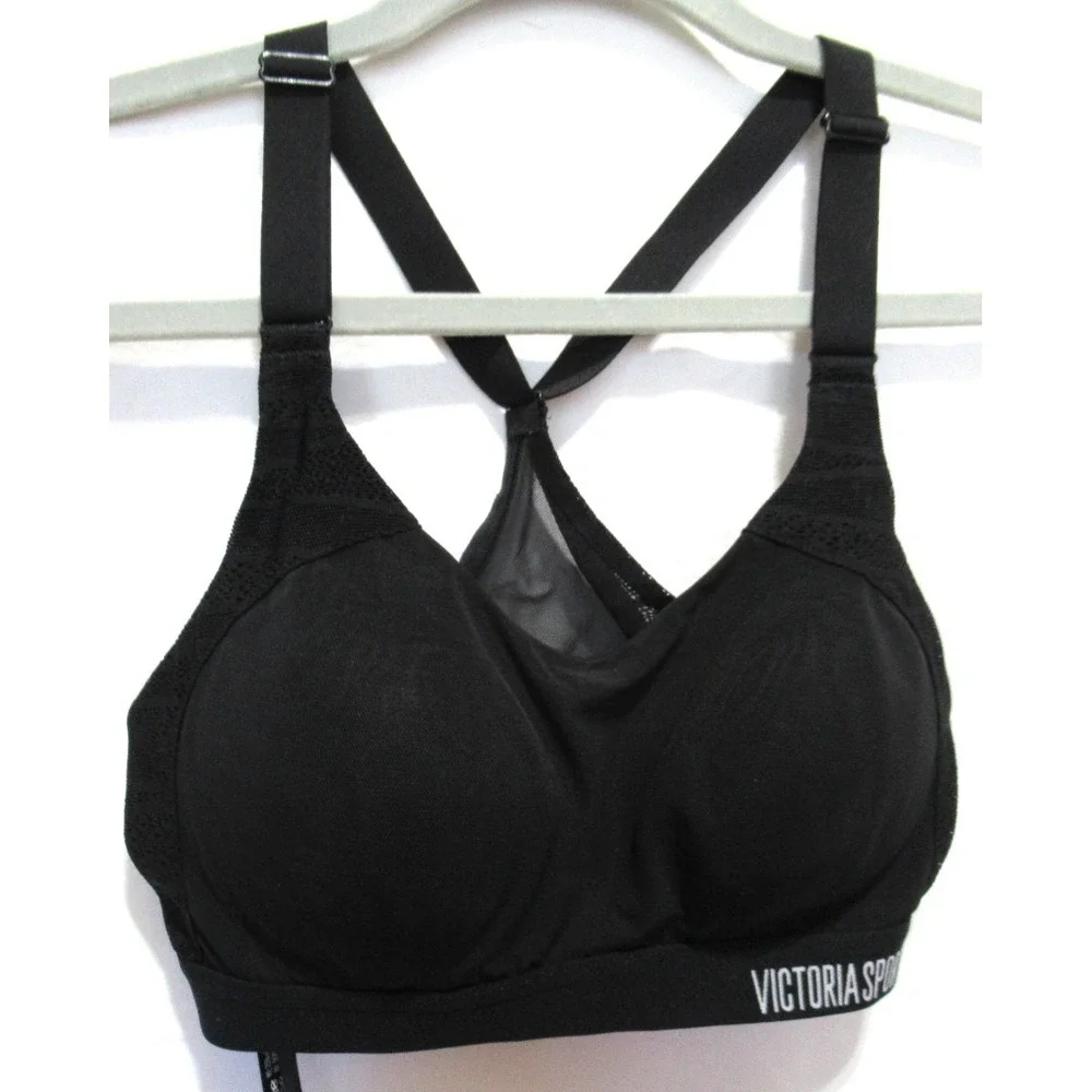 Victoria's Secret Sport Size 32B Lightweight Black Lace Racerback Sports Bra